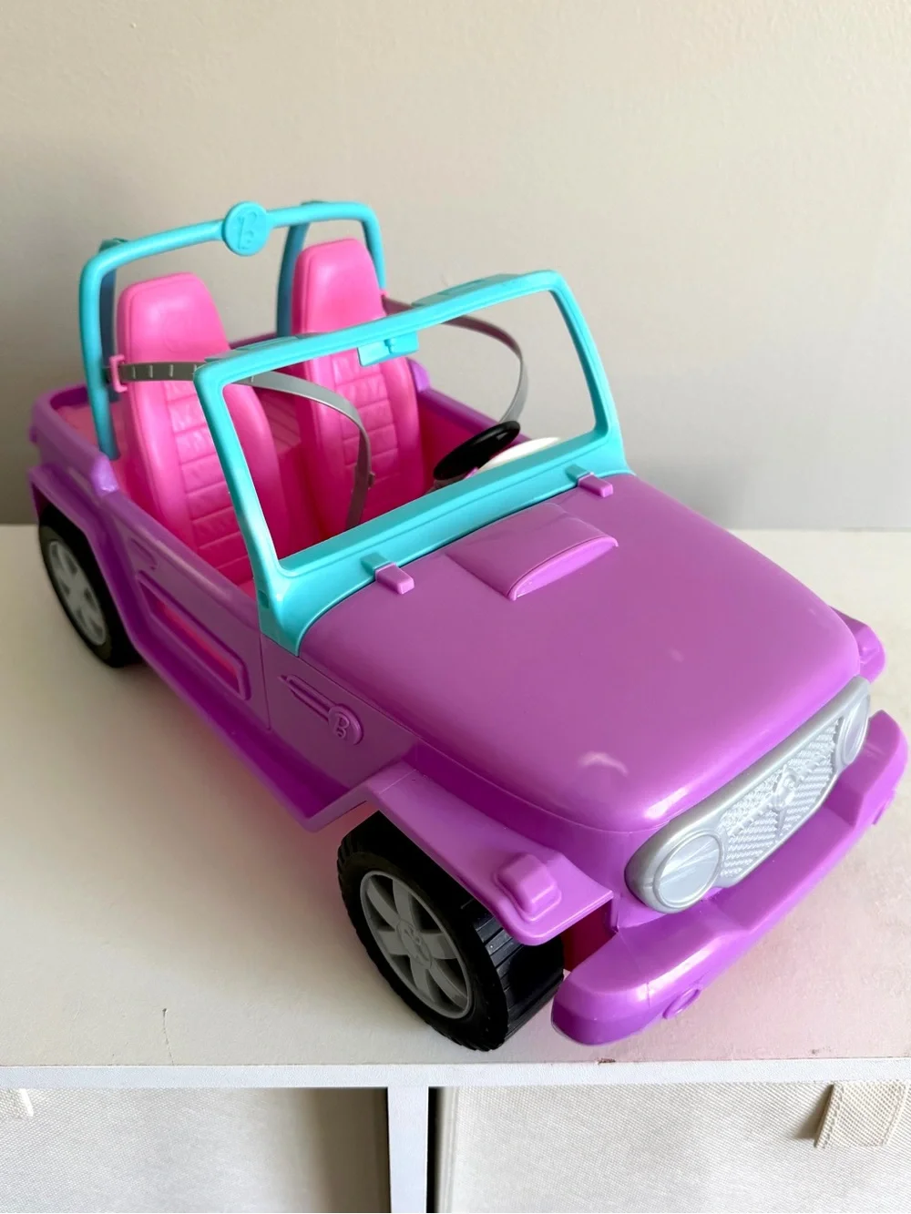 Barbie Car Off-Road Vehicle Purple Blue Pink Buckle Seats Open-Air Mattel 2013